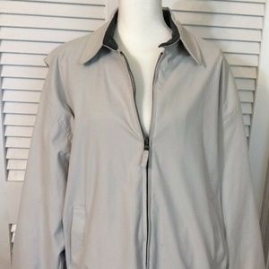 Izod Mens Outerwear Large Jacket Tan Beige Lined